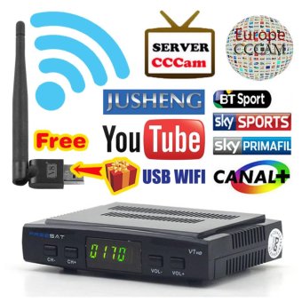 JUSHENG [Free USB WIFI] FREESAT V7 1080P DVB-S2 TV Box Satellite Receiver Digital Video Broadcasting Receiver Set Top Box Support USB PVR EPG for HDTV - intl