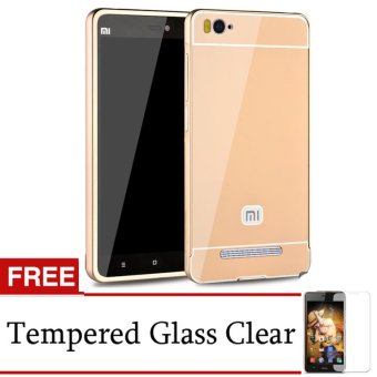Accessories Hp Elegant Accessories Hp for Xiaomi MI4i Metal Bumper Backcase - Gold + Gratis Tempered Glass