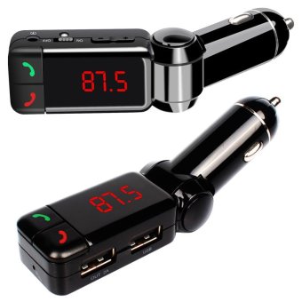 LCD Bluetooth Car Kit MP3 FM Transmitter USB Charger Handsfree for iPhone (Black)
