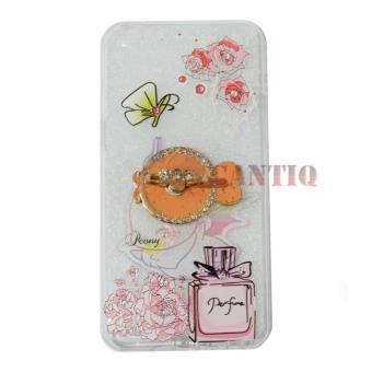 QCF Softcase Flower Oppo A39 Case Femininity & Shine Swarovsky Holder Ring Softshell / Jellycase / Silicone Case / Softcase Oppo - Holder Fish + Parfume
