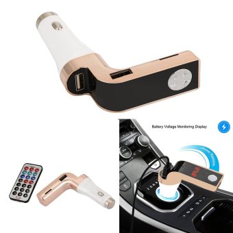 Car Music MP3 Player FM Transmitter Modulator Dual USB Charging SD MMC Remote - intl