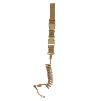 MagiDeal Multifunction Nylon Lanyard Coil w/ Clip Hook Snaps Quick Release Tan - intl