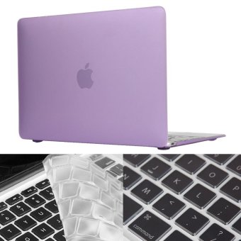 HAT PRINCE Matte Hard Case + TPU Keyboard Film for MacBook 12-inch with Retina Display(2015) - Light Purple - intl