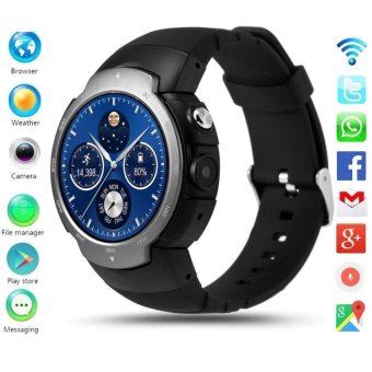 Android 5.1 Bluetooth Watch Smart Phone MTK6580 Quad Core 360 * 360 WIFI Screen GPS DIY Round Dial - intl