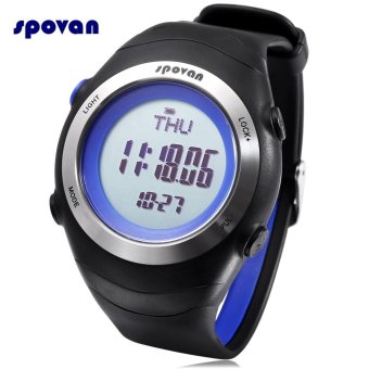 S&L SPOVAN SPV908 Male Digital Sport Watch Heart Rate Tracker 3D Intelligent Pedometer SPL Wristwatch (Blue) - intl