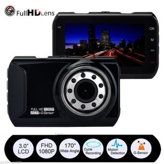 3.0‘’ 1080P FULL HD Car DVR Dash Camera Video Cam Recorder G-Sensor Night Vision - intl