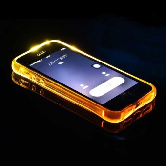 LED Phone Case Cover Incoming Call Lights UP Frame For iPhone 7 (Yellow) - intl