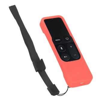 Case for Apple TV 4th Generation Siri Remote Controller Protection Cover Soft Silicone Anti-Slip Case Skin Guard with Lanyard for Apple TV 4th Generation Siri Remote Controller Pink - intl