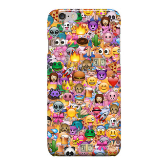 Indocustomcase Emoji Emoticons Cover Hard Case for Apple iPhone 6 Plus