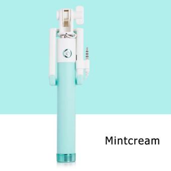 Abusun Universal Candy Mini Selfie Sticks Monopod Wired Extendable Palo Selfie For iPhone 6 5 Samsung Huawei Xiaomi LG IOS Android - intl