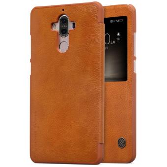 Nillkin Qin Customized Ultra Thin Smart View Window Wake Up / Sleep Flip Up Leather Case Protective Shell Cover for Huawei Mate 9 (Brown) - intl