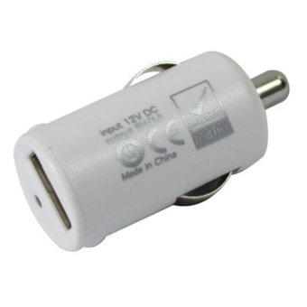 Micro Auto USB in Car Charger for iPhone 4 & 4S, iPad, iPhone 3G,3GS - White