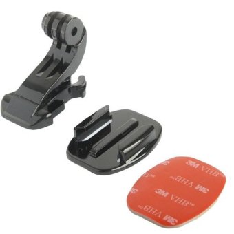 TMC Flat Mount and J-Hook Buckle with 3M Adhesive for GoPro & Xiaomi Yi - HR77 - Hitam