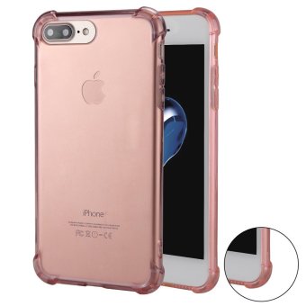 NingMao Crystal Clear Shock Absorption Technology Bumper Soft TPU Cover Case for iPhone 7 Plus (Clear Pink) - intl