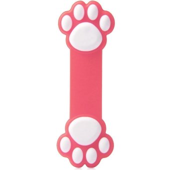 TimeZone Novelty Paw Pattern Silicone Material Flexible Sucker Stand Holder (Pink)