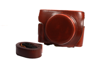 Others Leather Camera Case untuk Leica D-LUX Tipe 109 - Cokelat