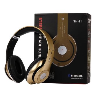 SH11 Wireless Bluetooth Headset Sport Folding Stereo Subwoofer (Gold)