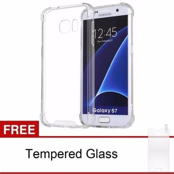 Case Anti-Crack for Samsung Galaxy S7 flat TPU Softcase (Clear) FREE Tempered