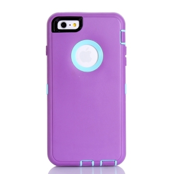 SUNSKY 3 in 1 Hybrid Silicon and Plastic Protective Case for iPhone 6 Plus (Purple/Light Blue)