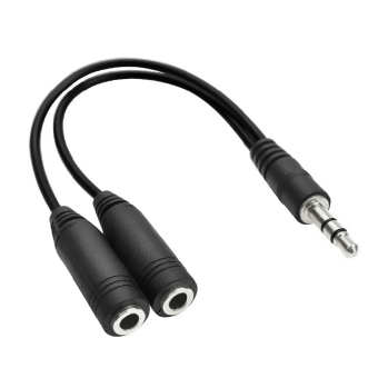 ELENXS 3.5mm M/F Stereo Audio Y Headphone Splitter Cable (Black) (Intl)