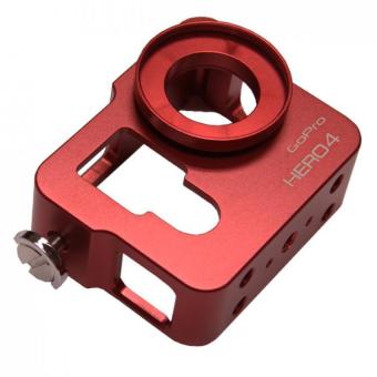 Aluminium Housing Case For Gopro Hero 4 With 37MM UV Filter AndLens Cap (Red)