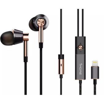 1More Triple Driver In-Ear Headphones for Iphone 5/6/7/7s with Lightning connector -Black/Gold