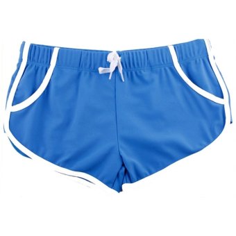 Fancyqube Men's Low-waist Boxer Pocket Swim Trunks Blue - Intl