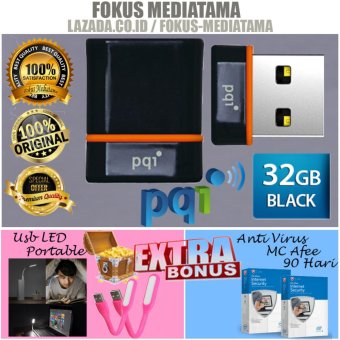 Pqi U601L Mini Flashdisk USB 32GB COB Waterproof & Shockproof + Gratis Anti Virus MC Afee 90 Hari & Led USB Portable-