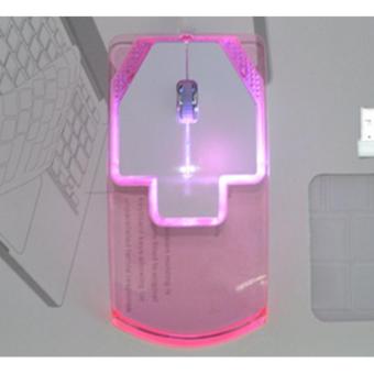 Ajusen Luminous Colorful Lights 2.4G Wireless Mouse Ultra-thin 1000DPI Mice for Notebook Desktop Computer Transparent LED - intl