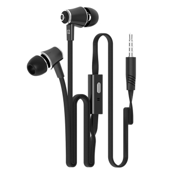 Moonar 3,5 mm earphone di telinga headphone Stereo headset (hitam) - International