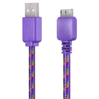 TimeZone 3M Braided Micro USB 3.0 Data Synchronization Charger Cable for Samsung Galaxy S5 Note 3 (Purple)