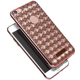 EOZY Plating Frame TPU Phone Case Cover For iphone 6/6S Agate Diamond Cover For iphone 6/6S (Rose Gold)