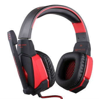 Kotion Each USB 3.5mm Wired with Noise Isolation Over-ear LED Light Gaming Stereo Headphone (Black/Red)