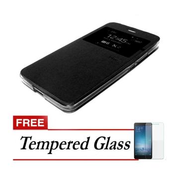 UME Flip Cover for Samsung Galaxy J7 Prime - BLACK/HITAM FREE UME Tempered Glass