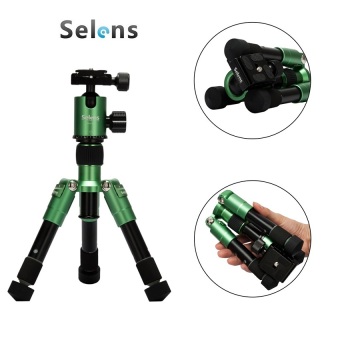 Selens Mini 7\"-18\" inch Aluminum Backpacker Travel Portable Tripod for Canon Nikon Sony etc Cameras and Camcorders (Green) - intl
