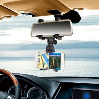 Ajusen New Car Styling Vehicle Mounted Mobile Phone Holder Support For Rear View Mirror Multi Functional Vehicle Navigation Support - intl