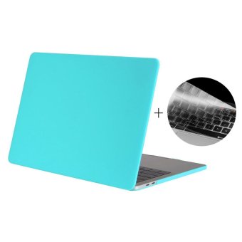 HAT PRINCE Matte PC Case for MacBook Pro 15.4-inch 2016 with Touch Bar (A1707) + US Version TPU Keyboard Film - Cyan - intl