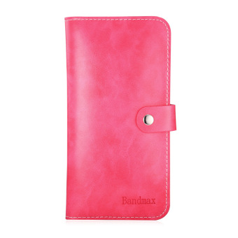 Bandmax Women Flip Wallet Envelope Purse with Multi Card Slots Leather Purse for iPhone 6/6s Plus Wallet Case (Pink)