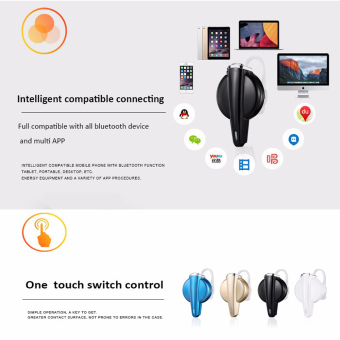 Gshop Original Headset Hybrid Teknologi 4.0 Wireless Bluetooth Stereo In-Ear Earphone Headphone Headset For Smart Phone Android & iOS