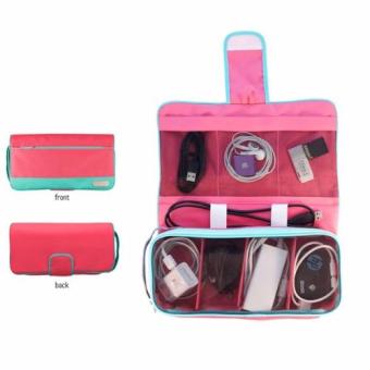 D'renbellony Gadgets Charger Organizer Light (Magenta Turqouise Green) / Dompet Charger / Tas Charger / Dompet kabel / Charger Holder