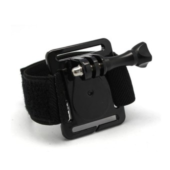 Elenxs Wrist Adjustable Elastic Strap Square Mount For Sport Camera Gopro Hero 3+/3 2 1 (Black)