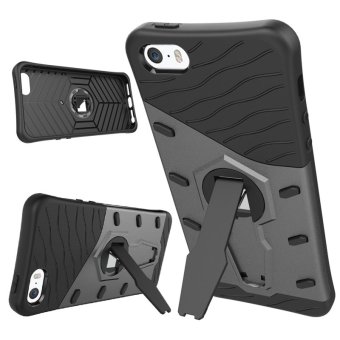 Heavy Duty Shockproof Dual Layer Hybrid Armor Protective Cover with 360 Degree Rotating Kickstand Case for iPhone 5 / 5S SE - intl