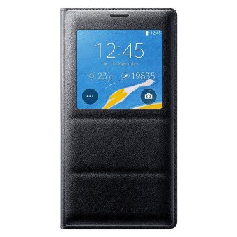 Universal Flip Cover Leather Case with S-view Auto-lock for Samsung Galaxy Note 4 N910 - Hitam