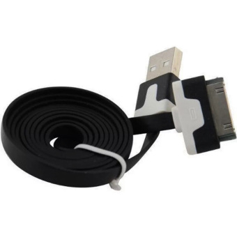 Cantiq Cable Data Charging Charger Cable USB Flat 30pin For Apple iPhone 4/4s/ iPad - Hitam