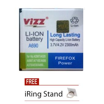 Vizz Battery for Lenovo A690 / A298T / A520 / A698T / A710E / A685 / A370 / A530 - Double Power - 2300mAh + Free iRing Stand
