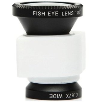 Lesung Fisheye 3 in 1 Photo Lens Quick Change Camera for iPhone 5 - LX-I005 - Putih