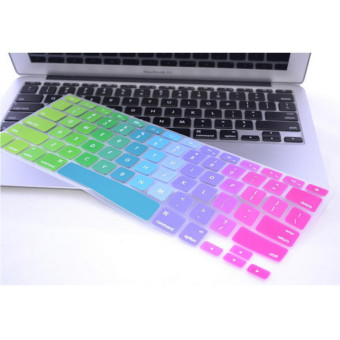 Rainbow Color Silicone Keyboard Cover Protector Skin for Macbook Air 17 / Pro 17 Inch - Multi warna