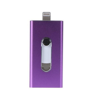 128GB i-Flash Drive Usb Pen Drive Lightning/Otg Usb Flash Drive for iPhone 5/5s/5c/6/6 iPad PC (Purple)