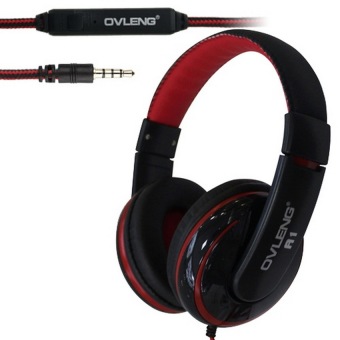 OEM OVLENG A1 Universal Headset with Mic (Black and Red)