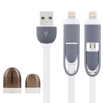 2 in 1 USB Cable 8Pin 1M Sync Data Charger For Mobile Phone (White) - intl